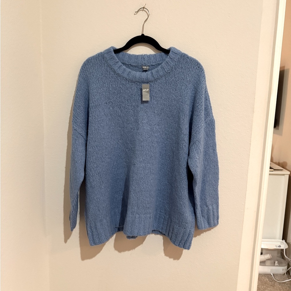 Aerie Cozy Blue Oversized Sweater